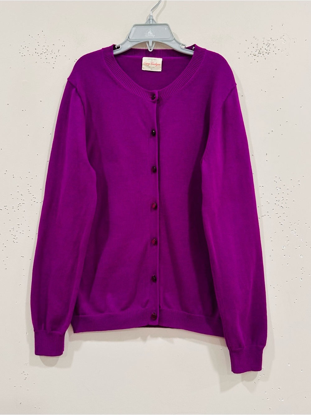 Crewcuts J.Crew Casey Cardigan Sweater Girls Size 12 Purple Magenta 100% Cotton